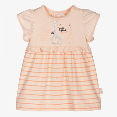 Sophie La Girafe Babies'  Girls Coral Pink Giraffe Dress