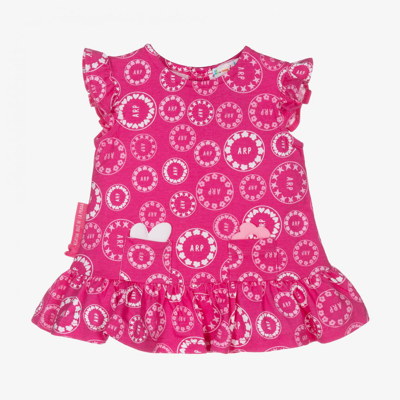 Agatha Ruiz De La Prada Babies'  Girls Pink Cotton Logo Dress