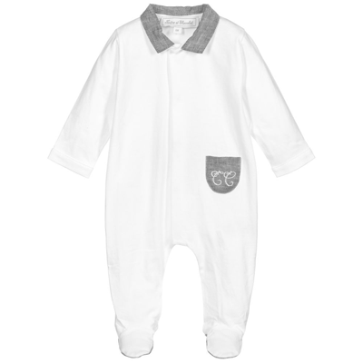 Tartine Et Chocolat Babies' Logo-collar All-in-one In White