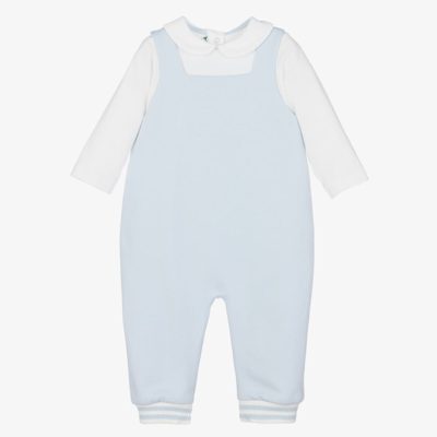 Fendi Babies' Boys Blue Cotton Dungaree Set