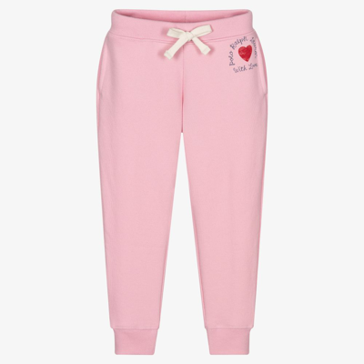 Ralph Lauren Kids' Girls Pink Cotton Joggers
