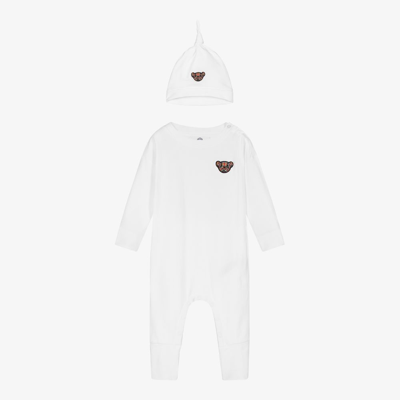 Burberry Babies' White Thomas Bear Romper Set