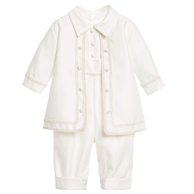 Romano Vianni Babies' Boys Ivory Romper Suit Set