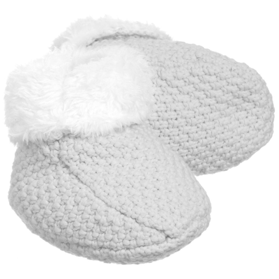 The Little Tailor Pale Grey Knitted Baby Booties