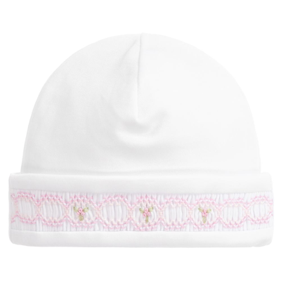 Kissy Kissy Girls White Pima Cotton Baby Hat