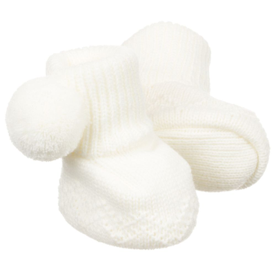 S Tila Of Sweden Ivory Knitted Baby Booties