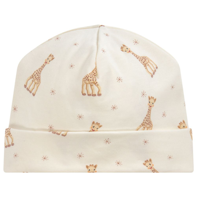 Kissy Kissy Beige Pima Cotton Baby Hat In White