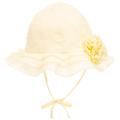 Sarah Louise Girls Baby Yellow Polycotton Sun Hat