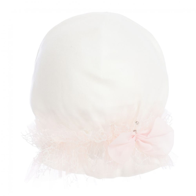 Sofija Girls Ivory & Pink Baby Hat