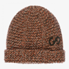 GUCCI BABY BROWN KITTED WOOL HAT