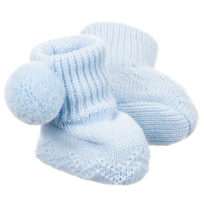 S Tila Of Sweden Blue Knitted Baby Booties