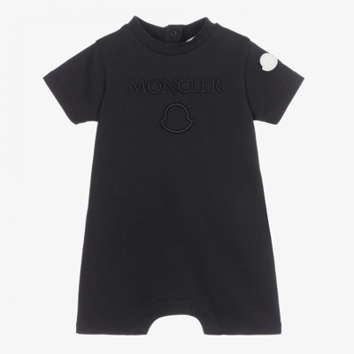 Moncler Babies' Black Cotton Logo Shortie