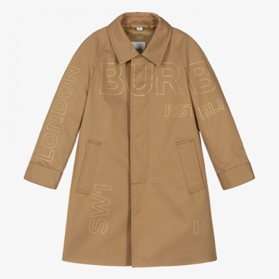 Burberry Babies' Boys Dark Beige Car Coat