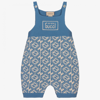 GUCCI BLUE G WOOL KNIT DUNGAREES
