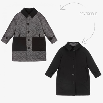 Burberry Babies' Boys Black Monogram Reversible Coat