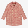 GUCCI BOYS RED & IVORY LOGO COTTON COAT