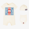 GUCCI IVORY COTTON SHORTIE GIFT SET