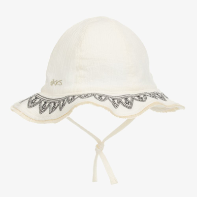 Ikks Babies' Girls Ivory Cotton Sun Hat