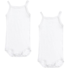 PETIT BATEAU BABY GIRLS WHITE COTTON BODYVESTS (2 PACK)