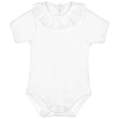 Babidu Baby White Cotton Bodysuit
