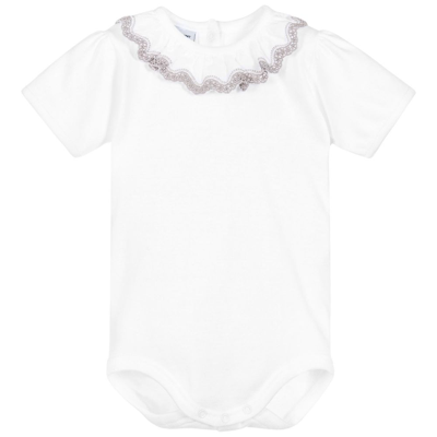 Babidu Babies' White Cotton Bodysuit