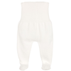 MINUTUS IVORY COTTON KNIT BABY TROUSERS
