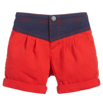 Gucci Babies' Girls Red & Blue Cotton Shorts