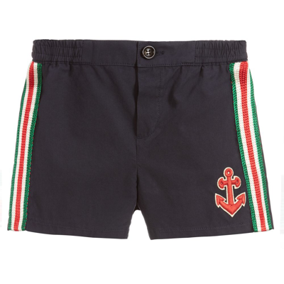 Gucci Baby Boys Blue Cotton Shorts