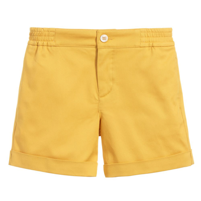 Gucci Babies' Boys Yellow Cotton Logo Shorts