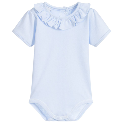 Babidu Babies' Girls Blue Cotton Jersey Bodysuit