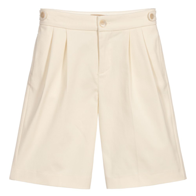 Gucci Kids' Boys Ivory Gabardine Shorts