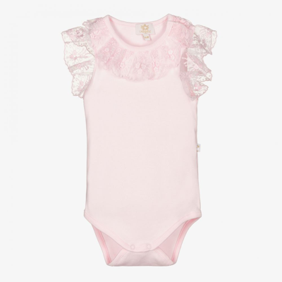 Caramelo Babies' Girls Pink Lace Bodysuit