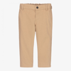 FENDI BOYS BABY BEIGE BEAR TWILL TROUSERS