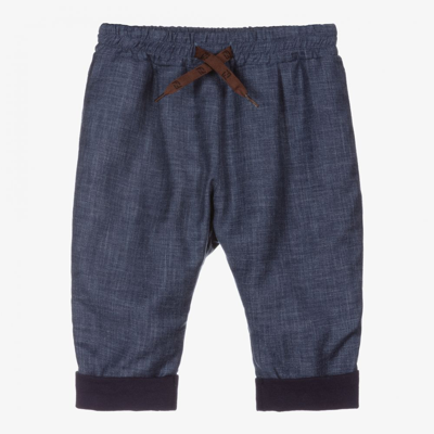 Fendi Boys Blue Wool Baby Trousers