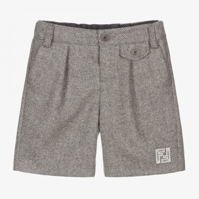 Fendi Baby Boys Grey Wool Shorts