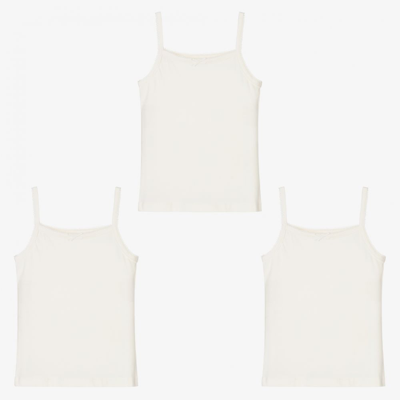 Childrensalon Essentials Kids' Girls White Vests (3 Pack)