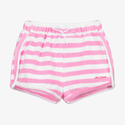 Mitty James Babies' Girls Pink Striped Towelling Shorts