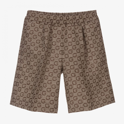 Gucci Babies' Boys Beige Logo Wool Shorts