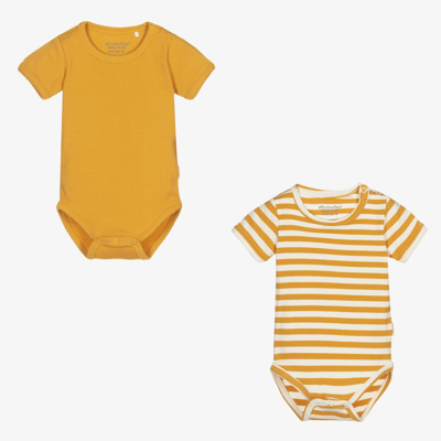 Minymo Babies' Yellow Cotton Bodyvests (2 Pack)