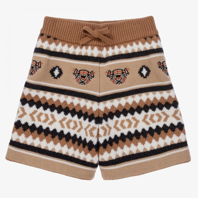 Burberry Babies' Boys Beige Wool Knit Shorts