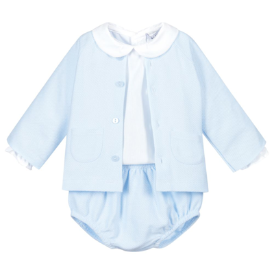 Babidu Babies' Blue & White Shorts Set