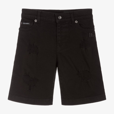 Dolce & Gabbana Babies' Boys Black Denim Shorts