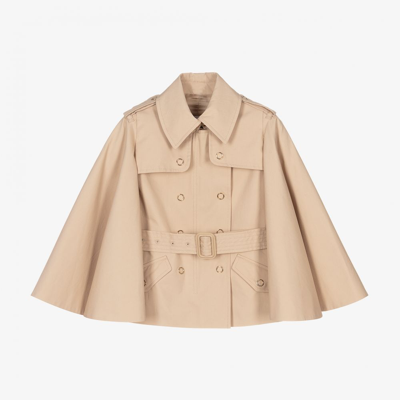 Burberry Babies' Girls Beige Short Trench Coat