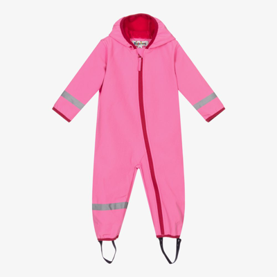 Playshoes Babies' Girls Pink Fleece-lined Rain Suit