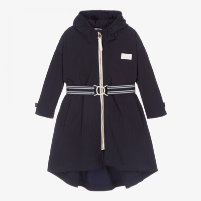Chloé Kids' Girls Navy Blue Windbreaker Coat ModeSens