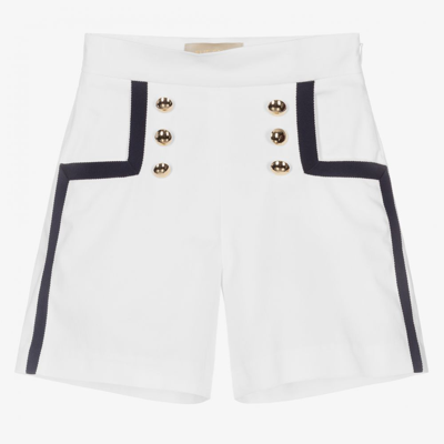 Elie Saab Babies' Girls White Cotton Shorts