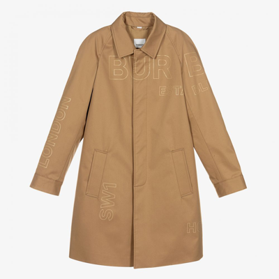 Burberry Teen Boys Dark Beige Car Coat