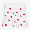 MONNALISA GIRLS WHITE & RED HEARTS SHORTS