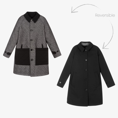 Burberry Boys Teen Black Reversible Coat