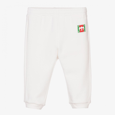 Gucci Babies' White Logo Cotton Joggers